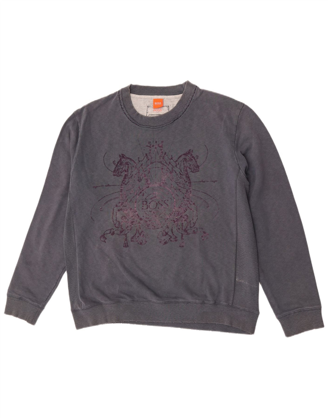 Hugo Boss moletom gráfico masculino Jumper XL azul marinho algodão