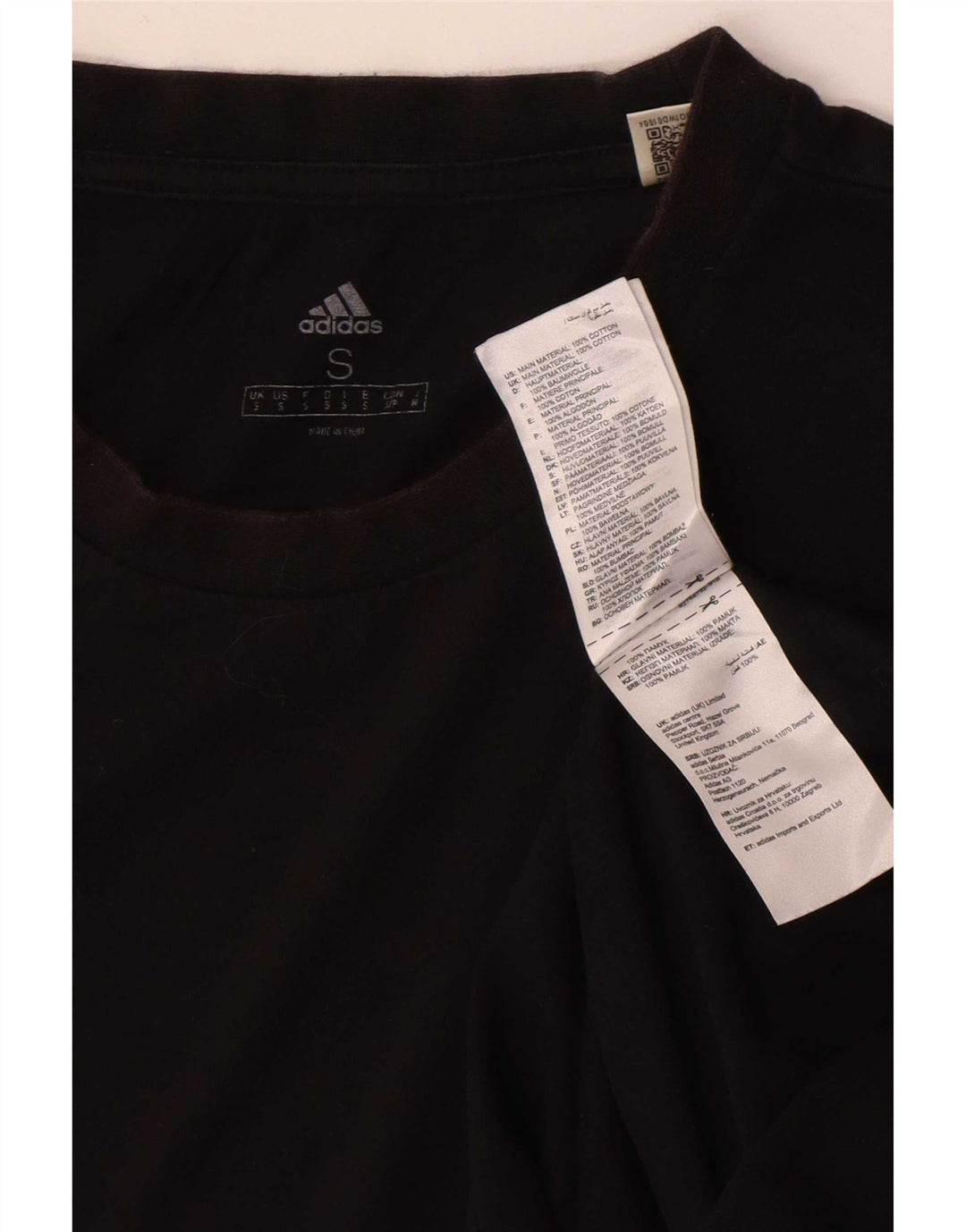Adidas Mens Camiseta Top Pequeno Algodão Preto
