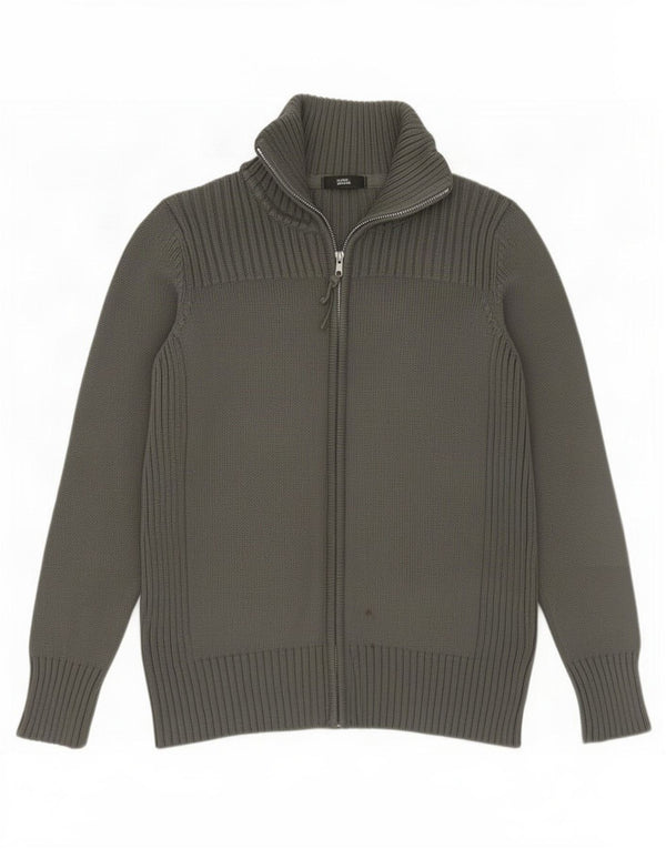 Marks & Spencer Mens Full Zip Cardigan Sweater Medium Khaki