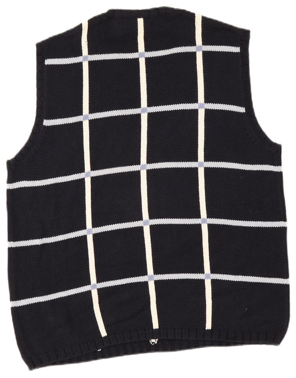 Massino Rebecchi Mens Alpha Vest Tank Top IT 50 Medium Navy Blue Geometric