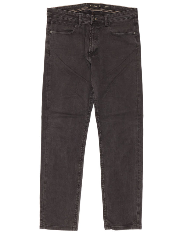 Jeans Slim Masculino Massimo Dutti EU 42 Grande W32 L30 Algodão Cinza