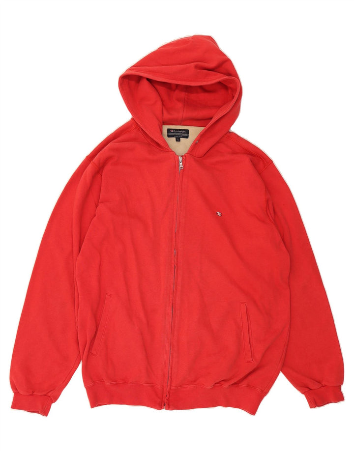 CHAMPION Mens Zip Hoodie Sweater Large Red Vintage Champion and Second-Hand Champion from Messina Hembry 