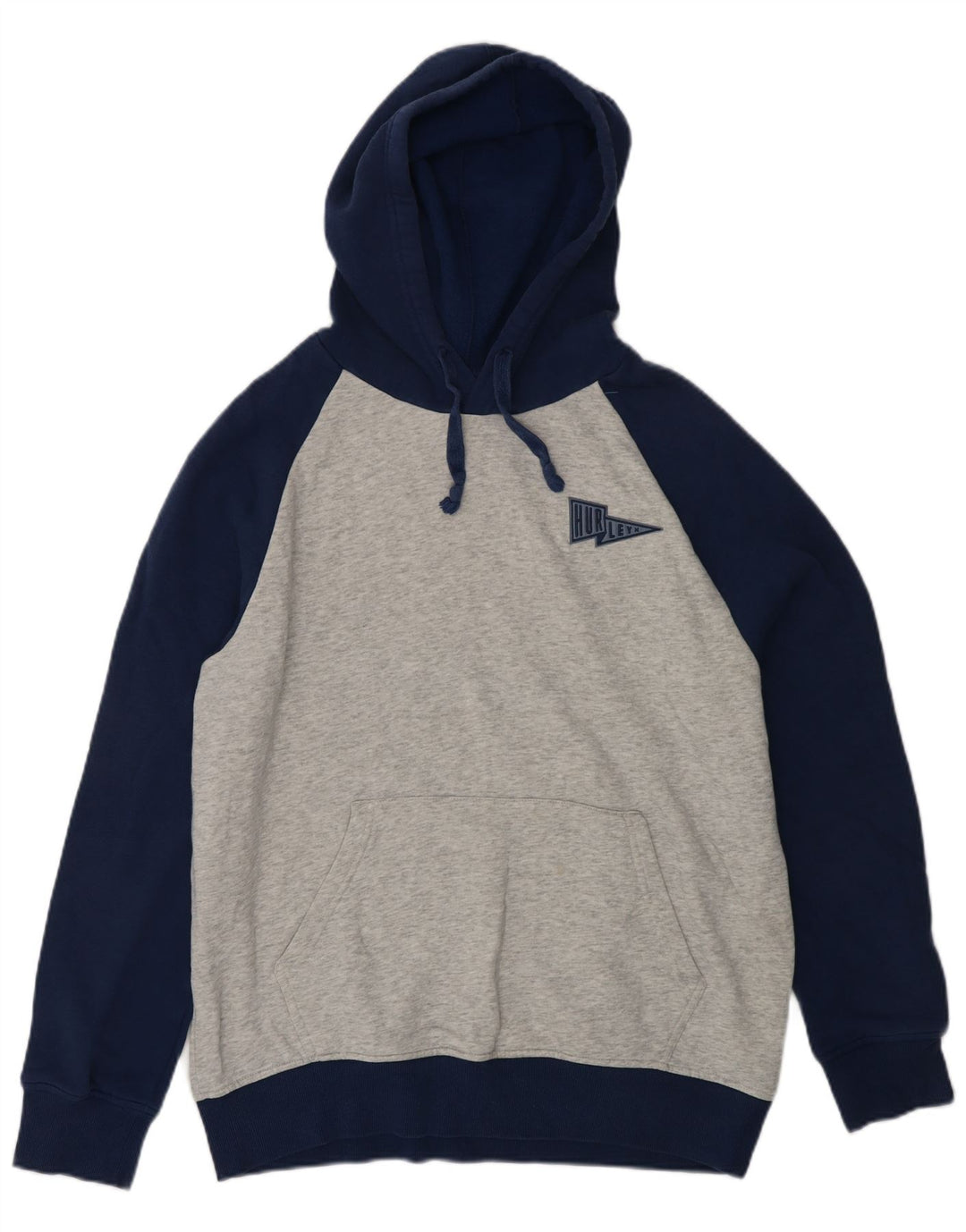 HURLEY Suéter masculino com capuz cinza médio algodão colorblock