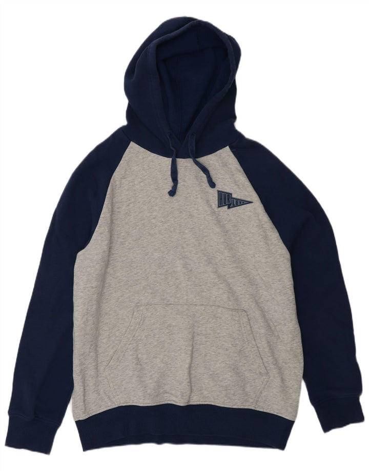 HURLEY Suéter masculino com capuz cinza médio algodão colorblock