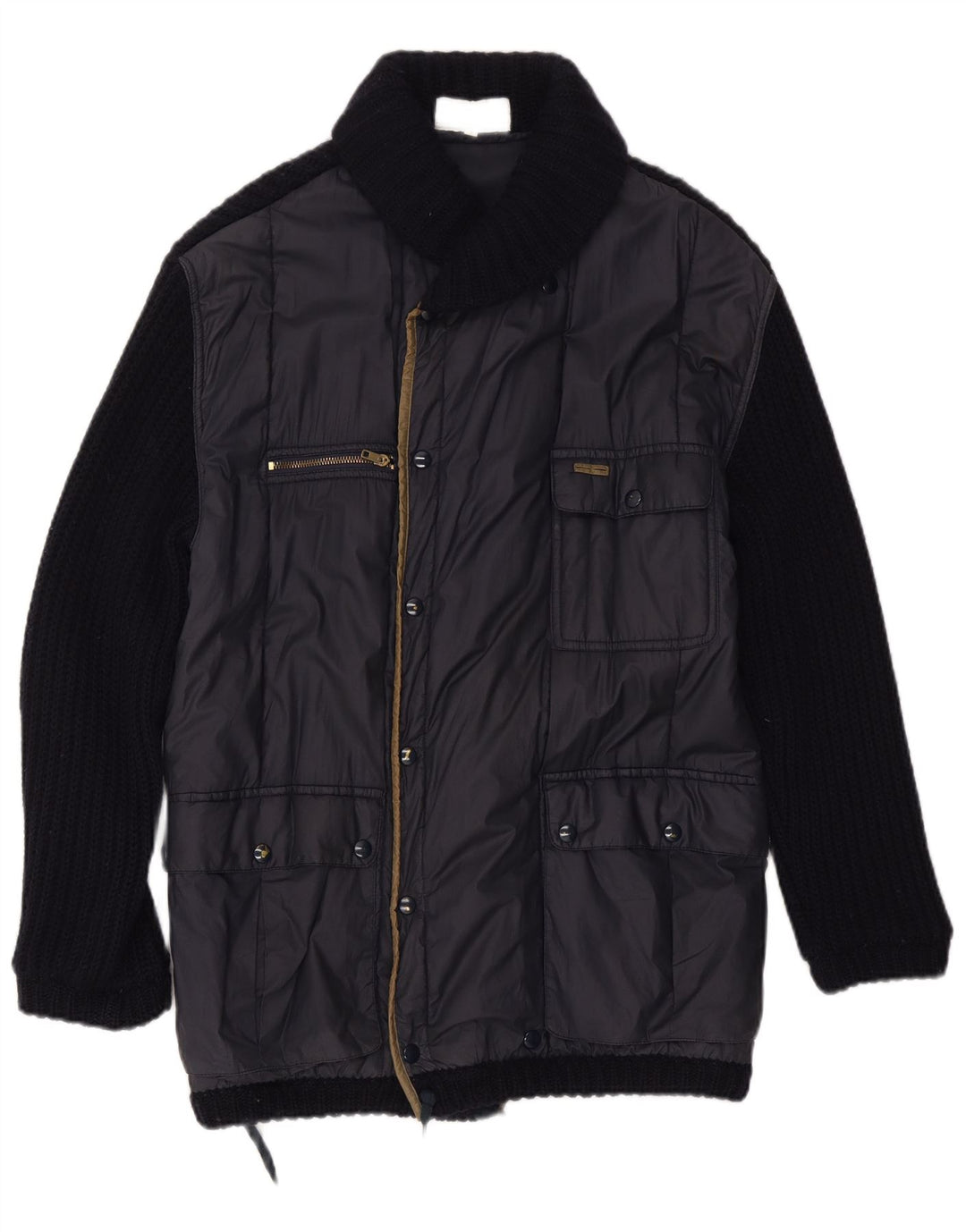 Jaqueta utilitária masculina Iceberg UK 38 lã azul marinho médio