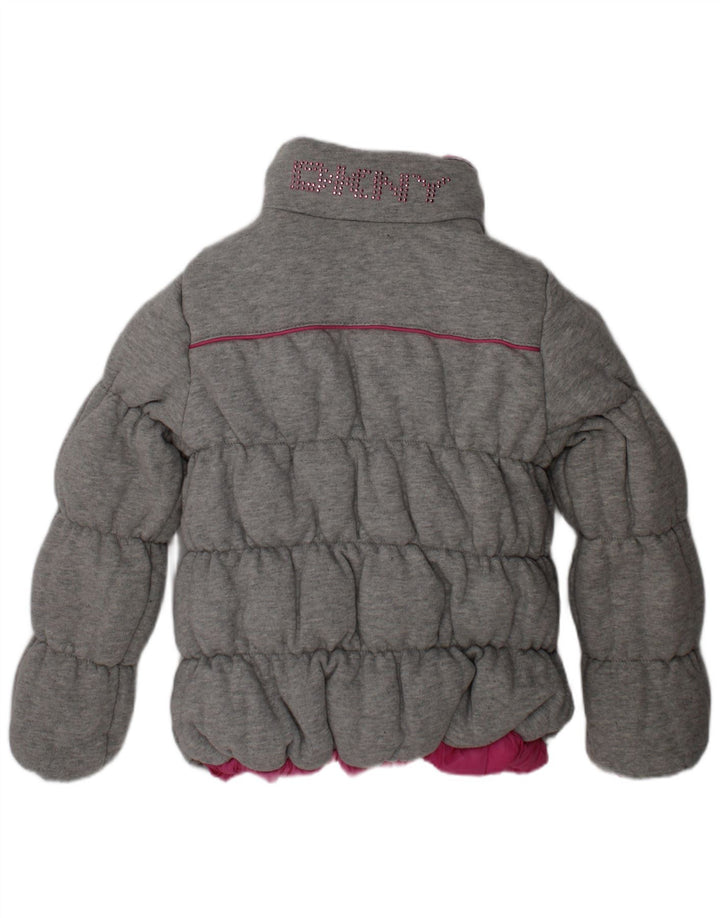 Jaqueta acolchoada reversível com capuz Dkny Girls 4-5 anos poliéster rosa