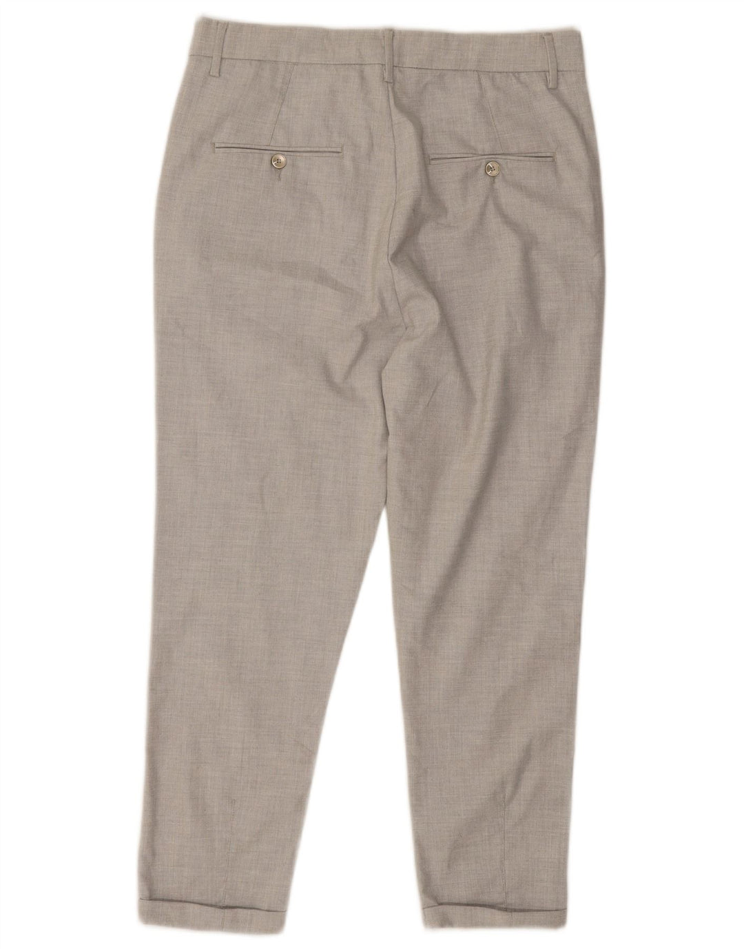 Zara Calça Chino Masculina Pegged EU 40 Médio W31 L24 Cinza Poliéster