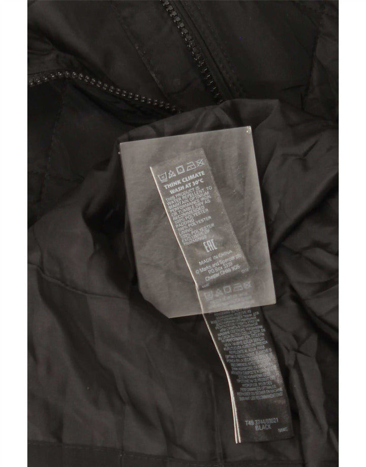 Casaco acolchoado feminino Marks & Spencer UK 18 XL poliéster preto