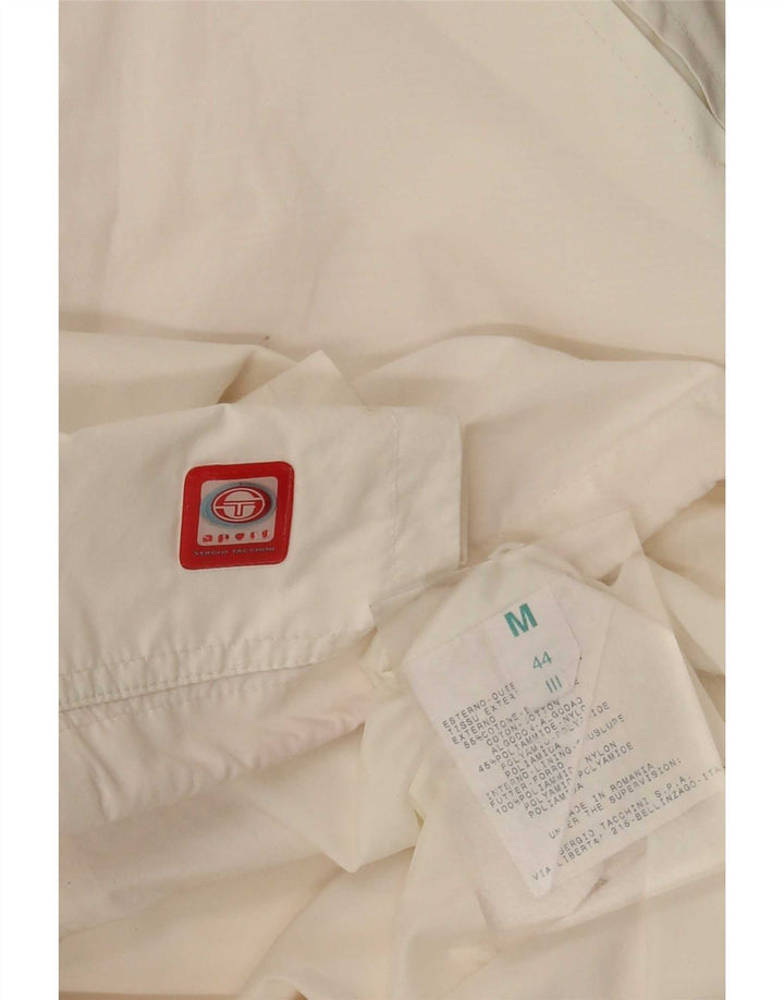 Jaqueta corta-vento feminina Sergio Tacchini Reino Unido 14 algodão branco médio