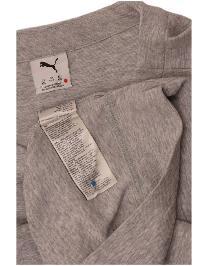 Puma Mens Top Manga Longa 2XL Algodão Cinza