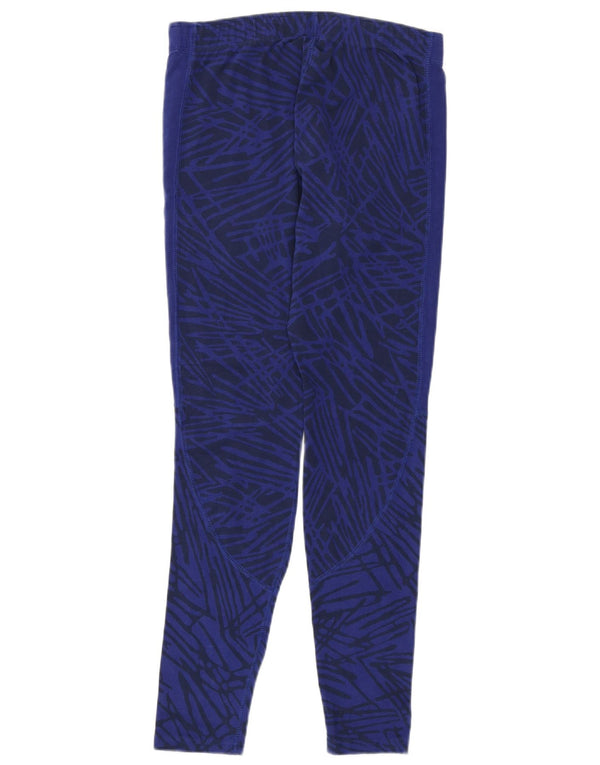 Leggings Nike Feminino UK 12 Algodão Geométrico Azul Médio