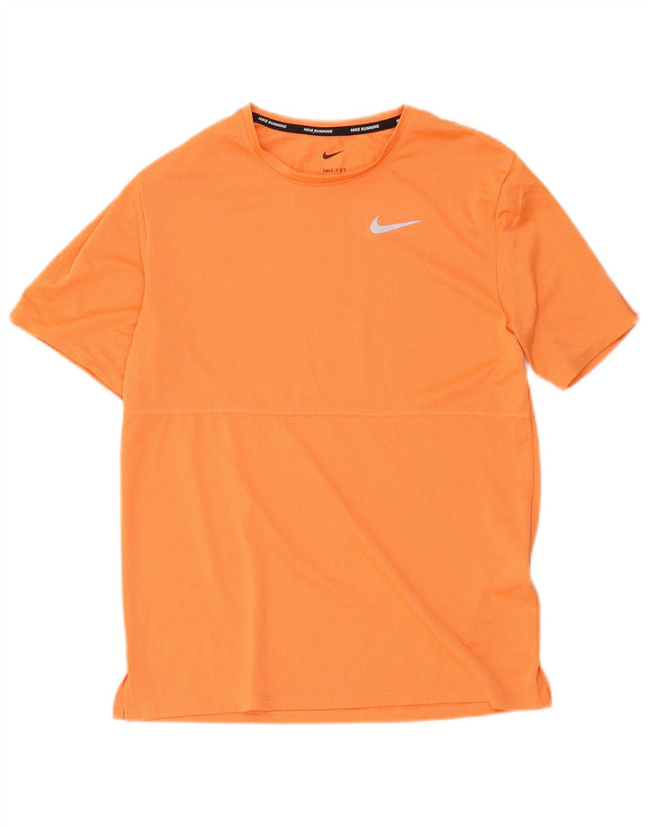 Camiseta feminina Nike Dri Fit Top UK 10 pequena laranja poliéster
