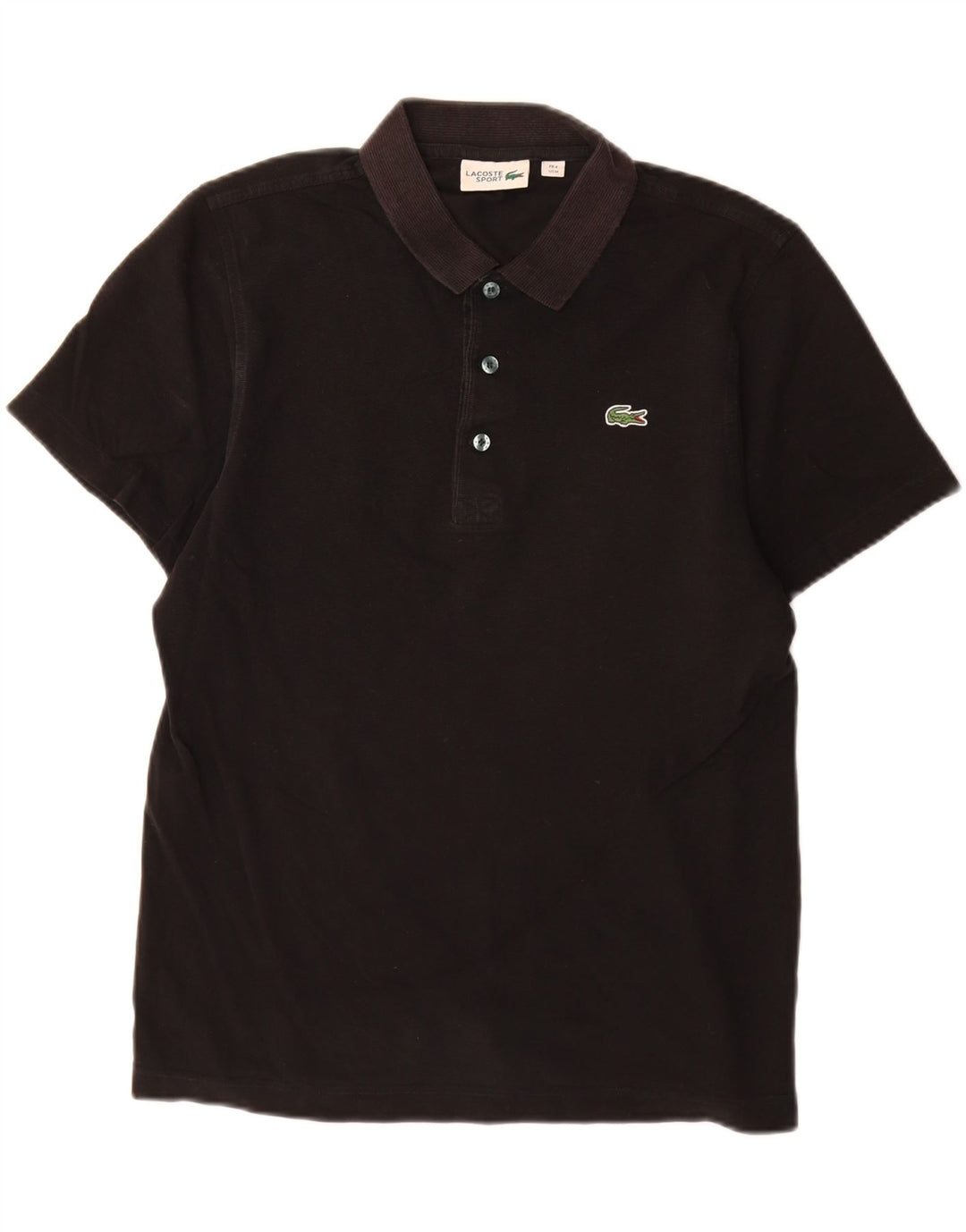 Camisa polo masculina Lacoste tamanho 4 médio algodão preto