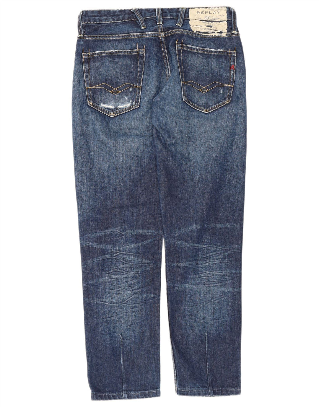 Replay Masculino Tirmar Distressed Slim Jeans W30 L28 Azul Algodão
