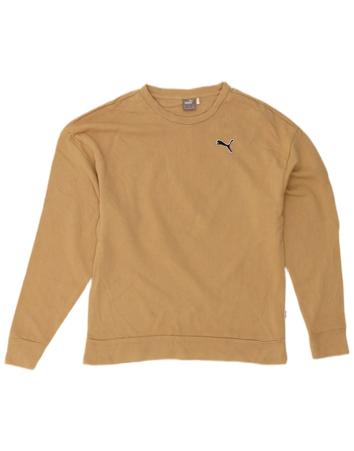 PUMA Womens Sweatshirt Jumper UK 10 Pequeno Bege