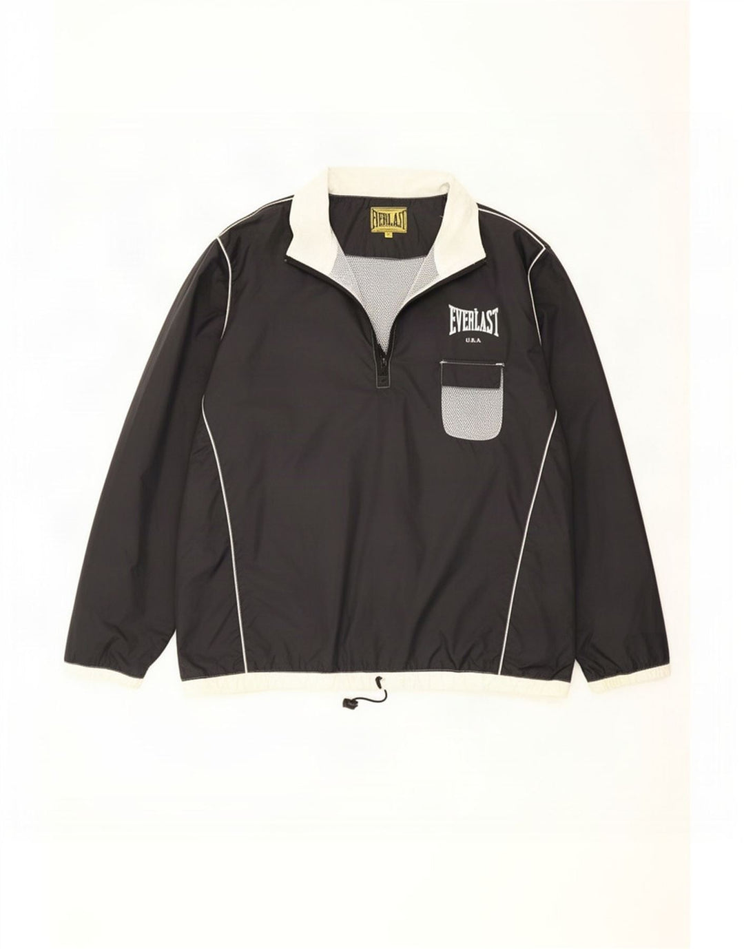 Everlast Mens Graphic Pullover Rain Jacket UK 40 Grande Nylon Preto