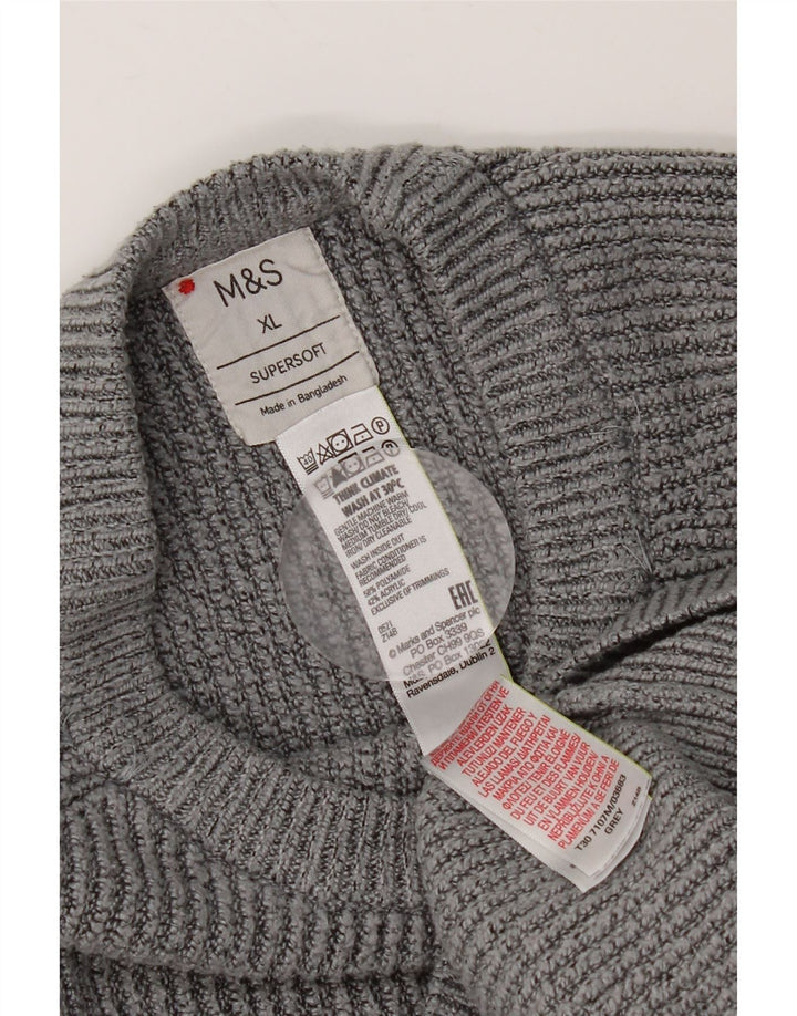 Suéter masculino Marks & Spencer com gola redonda XL poliamida cinza