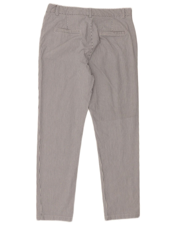 Calça Chino Feminina Marks & Spencer Reino Unido 12 Médio W32 L28 Listrado Branco