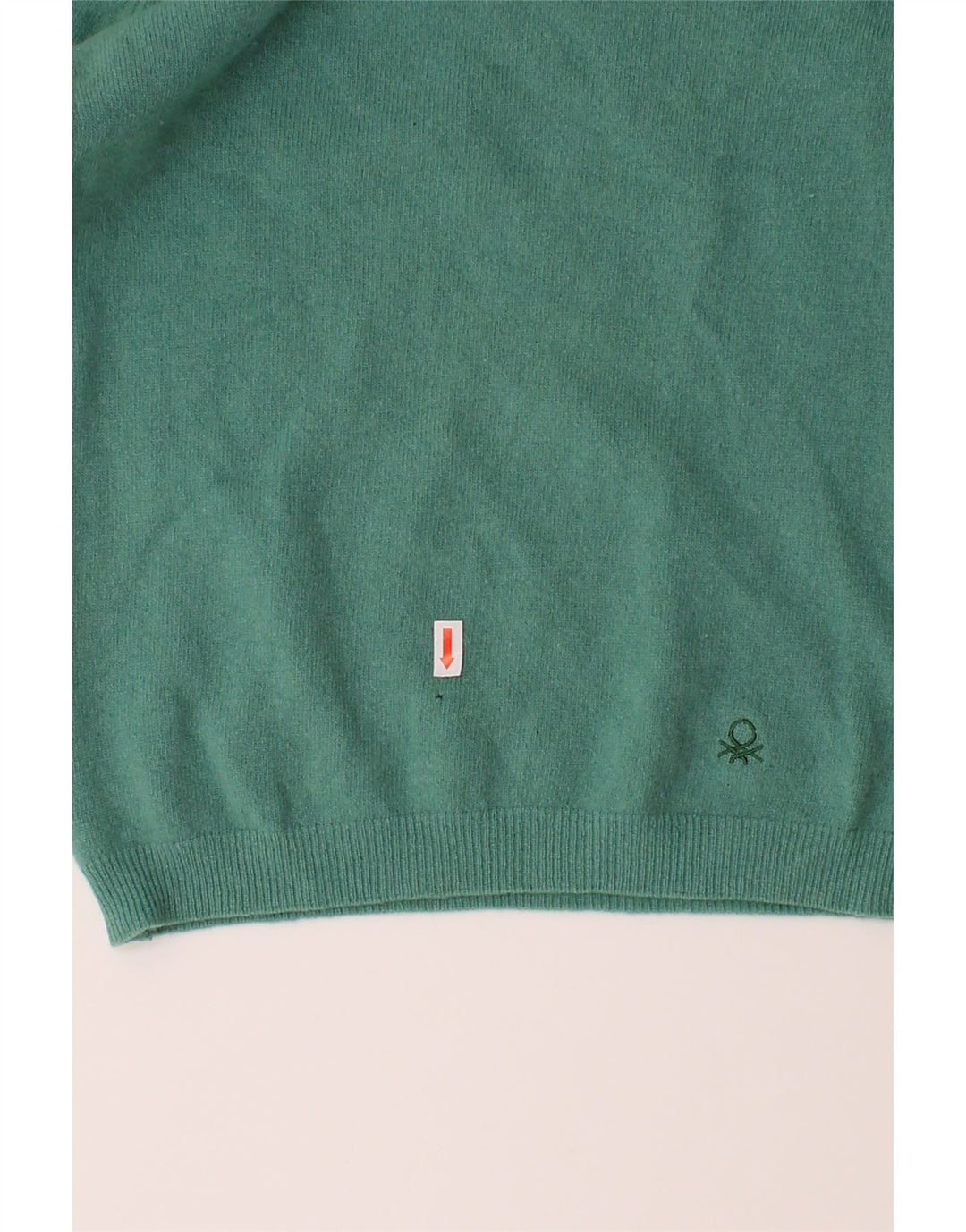 BENETTON Girls Roll Neck Jumper Sweater 9-10 Years Green Vintage Benetton and Second-Hand Benetton from Messina Hembry 