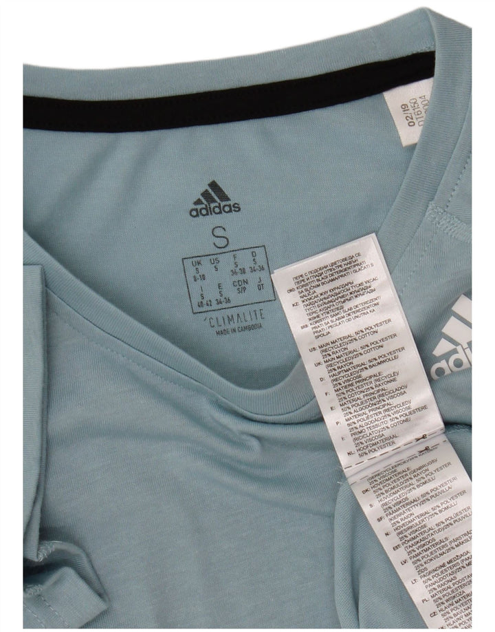 Adidas Mens Climalite T-Shirt Top UK 8/10 Pequeno Azul Poliéster