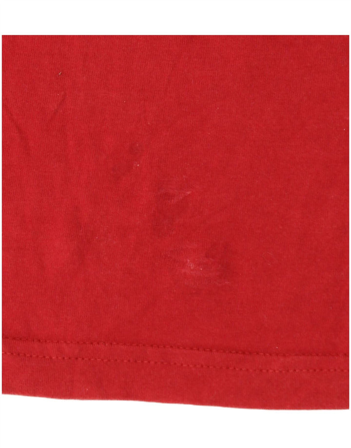 REEBOK Camiseta masculina gráfica top pequeno algodão vermelho