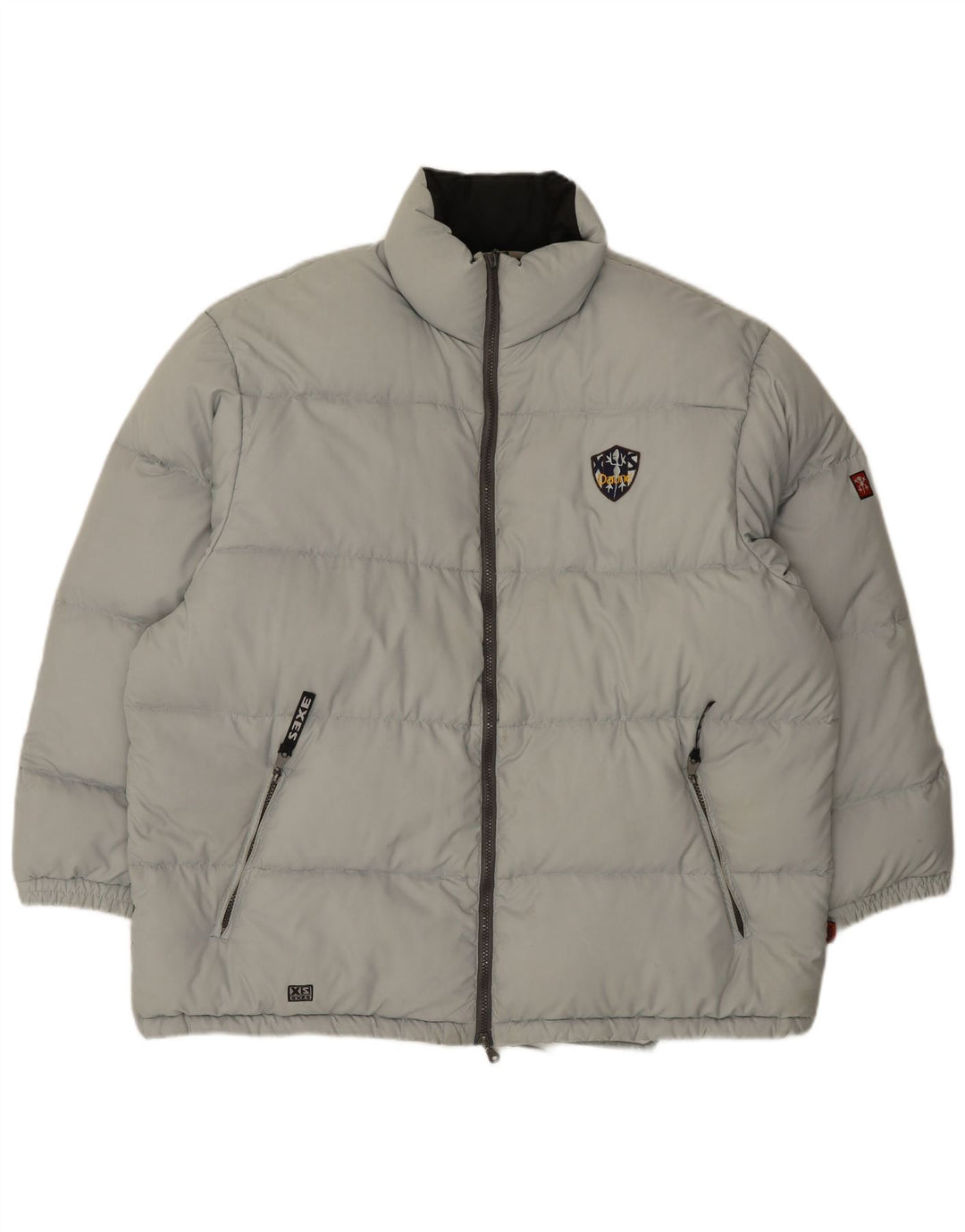 Jaqueta acolchoada masculina XS Exes UK 42 XL poliéster cinza