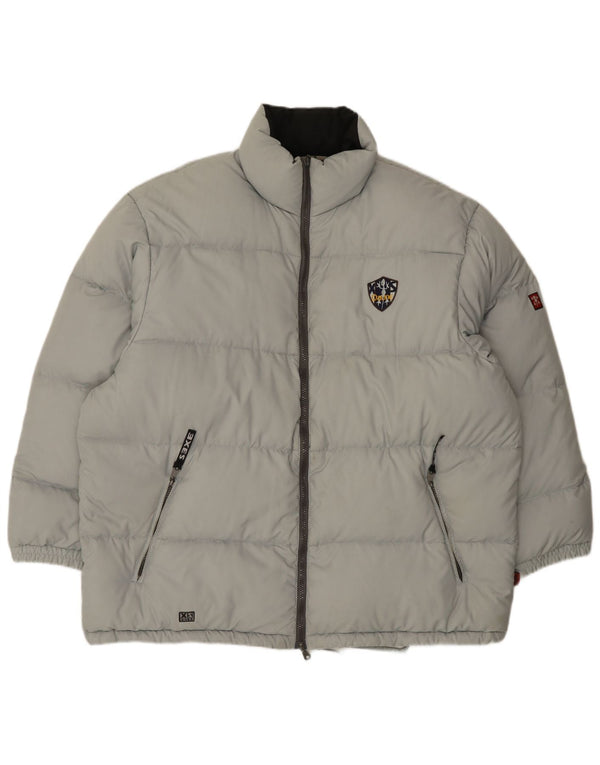 Jaqueta acolchoada masculina XS Exes UK 42 XL poliéster cinza