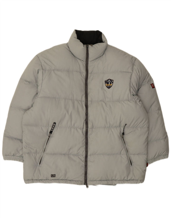 Jaqueta acolchoada masculina XS Exes UK 42 XL poliéster cinza