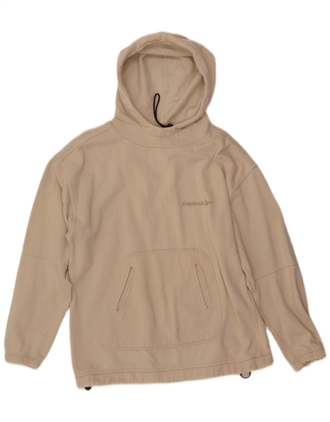 REEBOK Mens Loose Fit Hoodie Jumper XS Off White