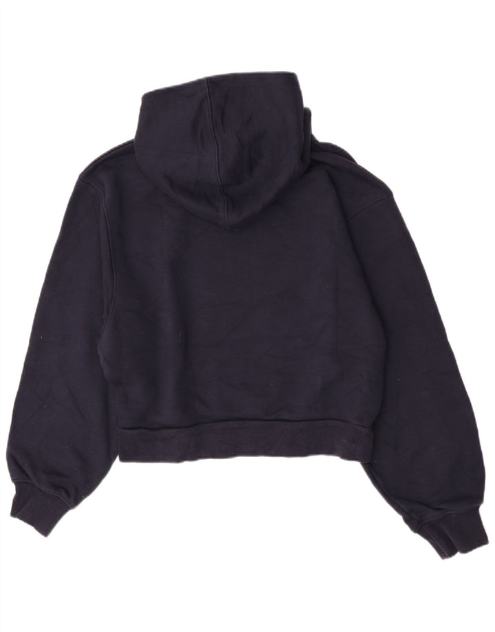 Zara Womens Graphic Hoodie Jumper UK 14 Médio Azul Marinho