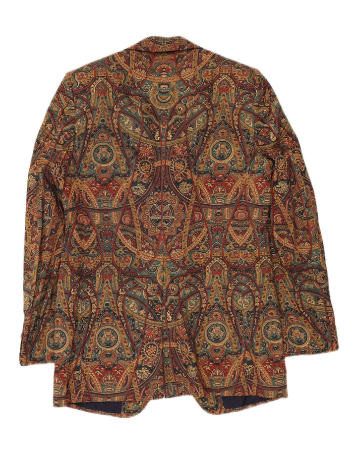 Jaqueta blazer masculina VINTAGE com 3 botões UK 36 pequena paisley multicolorida