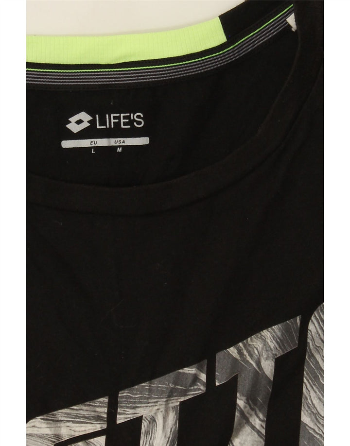 Lotto Mens Life's Graphic Vest Top Médio Preto