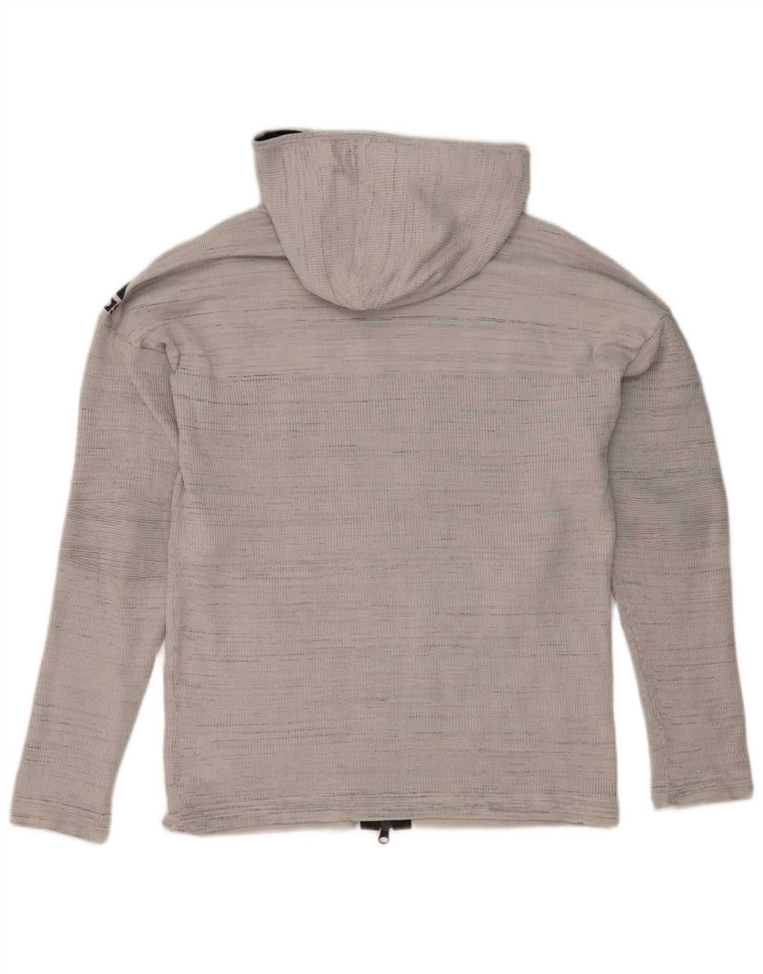 Adidas masculino zip moletom com capuz poliéster listrado cinza médio