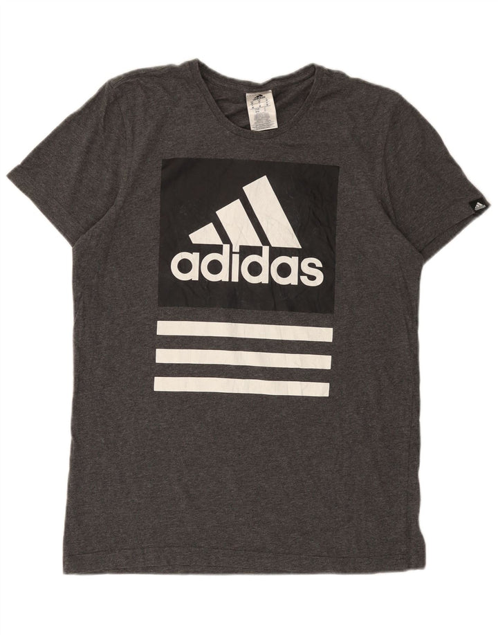Camiseta Adidas Masculina Graphic Top Cinza Médio Algodão