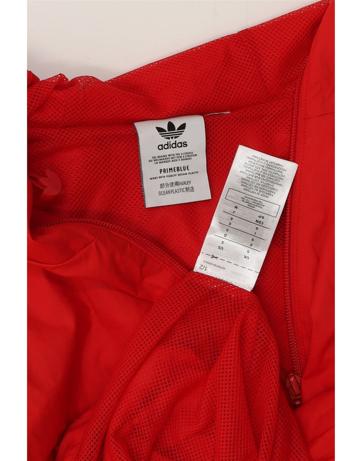 ADIDAS Mens Graphic Hooded Rain Jacket UK 36 Pequeno Poliéster Vermelho