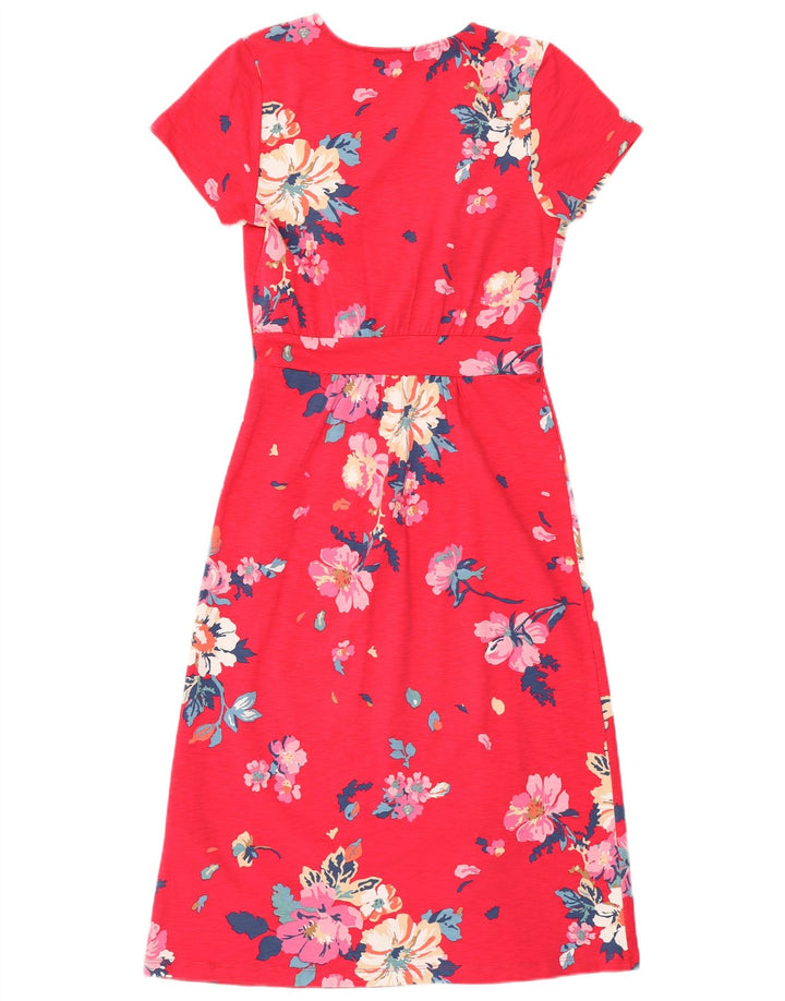 JOULES Vestido bainha feminino Reino Unido 8 pequeno algodão floral rosa