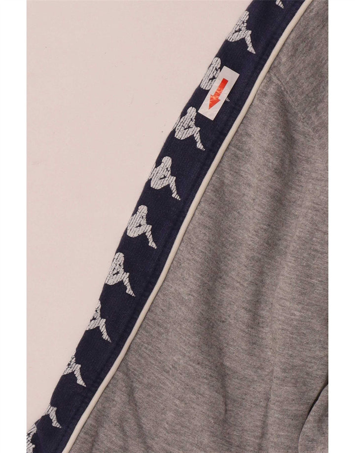Kappa moletom gráfico feminino jumper UK 14 bloco cinza médio