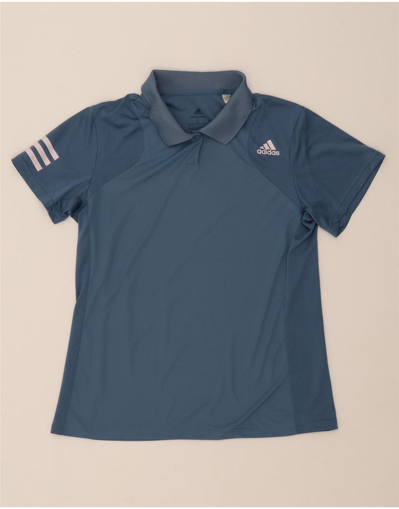 ADIDAS Womens Aeroready Polo Shirt UK 16/18 Large Blue Vintage Adidas and Second-Hand Adidas from Messina Hembry 