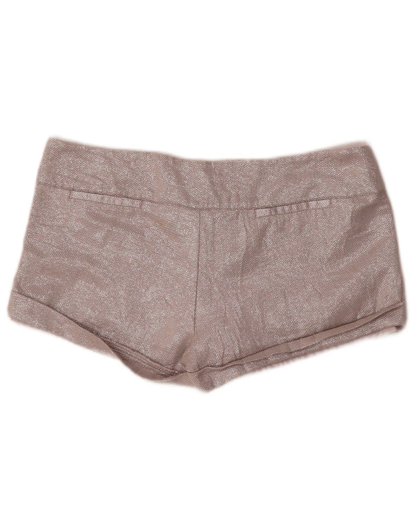 Zara Womens Trafaluc Hot Pants EU 40 Médio W30 Algodão Prateado