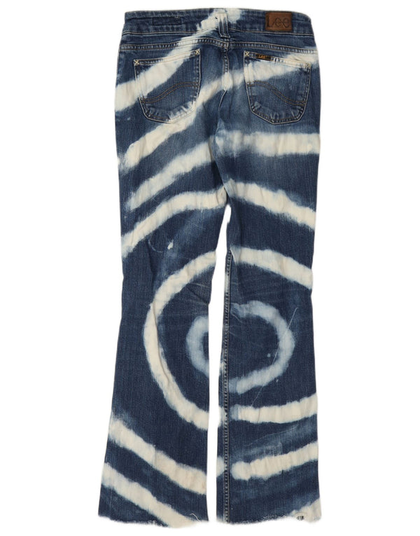 Lee Womens Leola Distressed Bootcut Jeans W28 L30 Azul Tie Dye Algodão