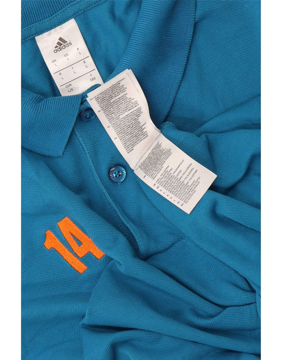 Camisa polo gráfica masculina Adidas grande algodão azul
