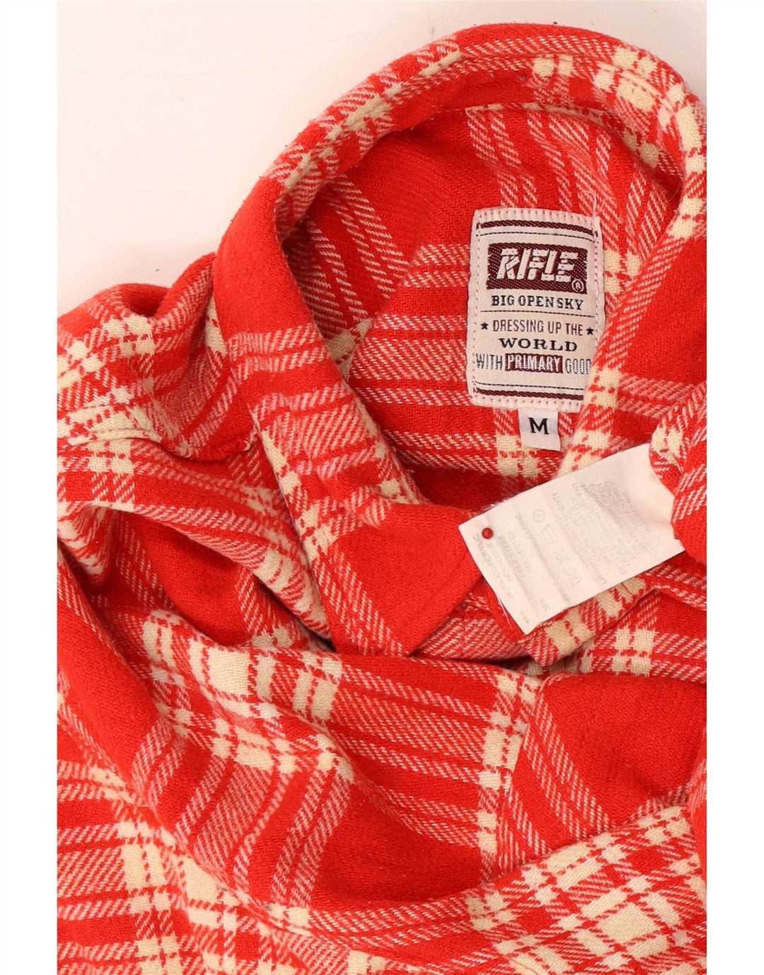 Camiseta masculina Rifle em acrílico xadrez vermelho médio