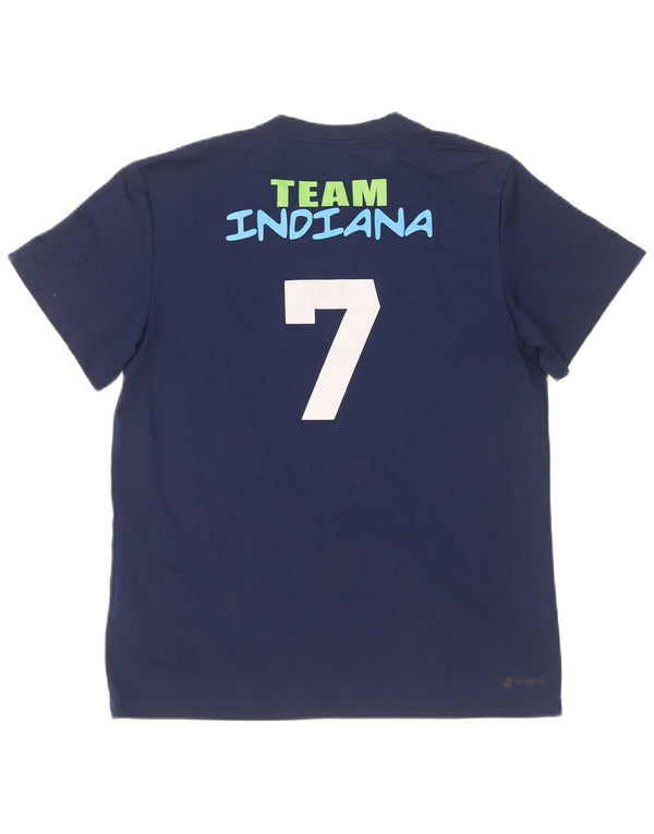 Camiseta Adidas Feminina Indiana Graphic Top UK 12/14 Médio Azul Marinho