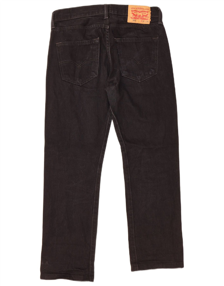 LEVI'S Masculino 501 Straight Jeans W30 L26 Algodão Preto
