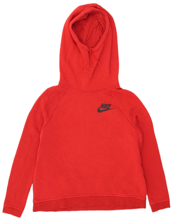 Nike Womens Hoodie Jumper UK 14 Médio Algodão Vermelho