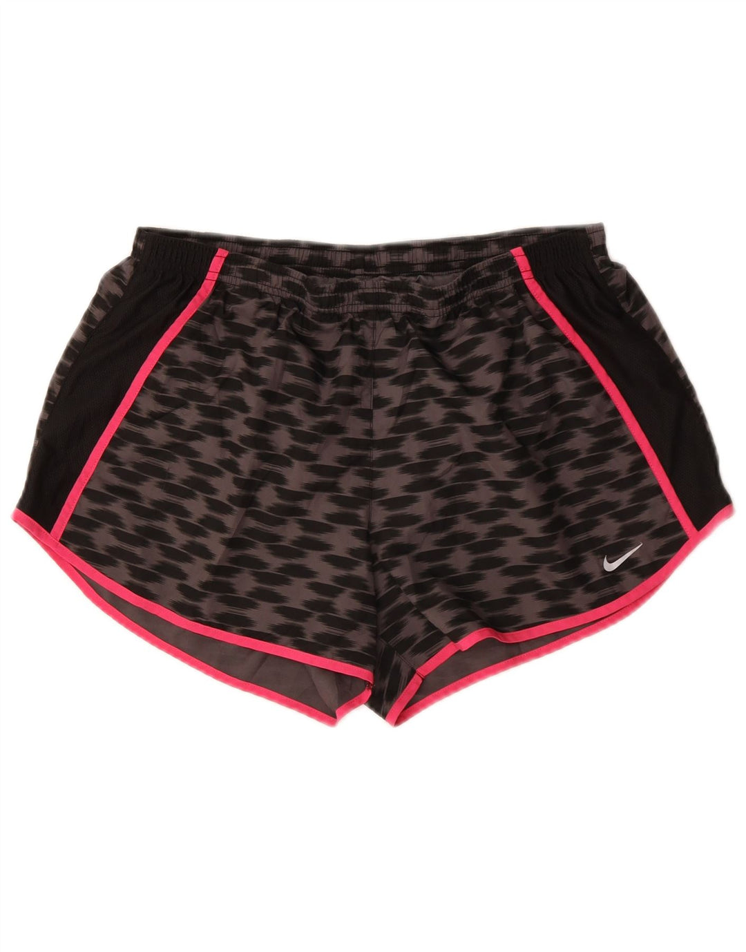 Shorts esportivos femininos NIKE Dri Fit UK 16 grande cinza colorblock