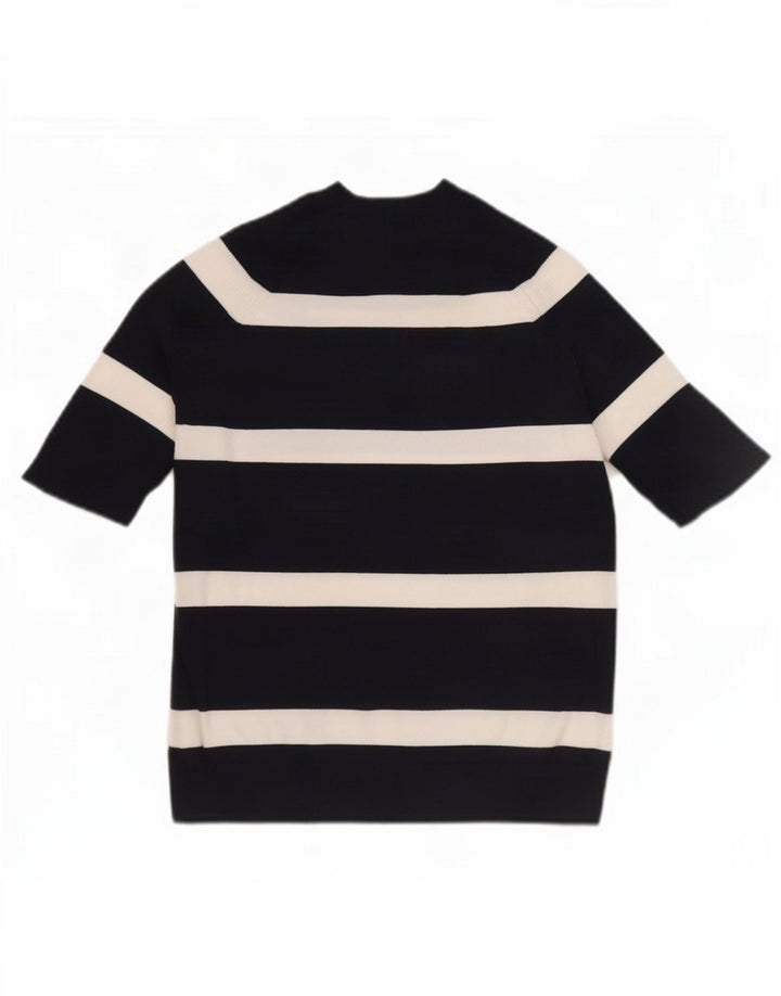 Suéter feminino Marks & Spencer com gola redonda Reino Unido 10 pequeno azul marinho