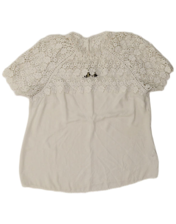 Blusa feminina Lipsy UK 16 grande poliéster branco