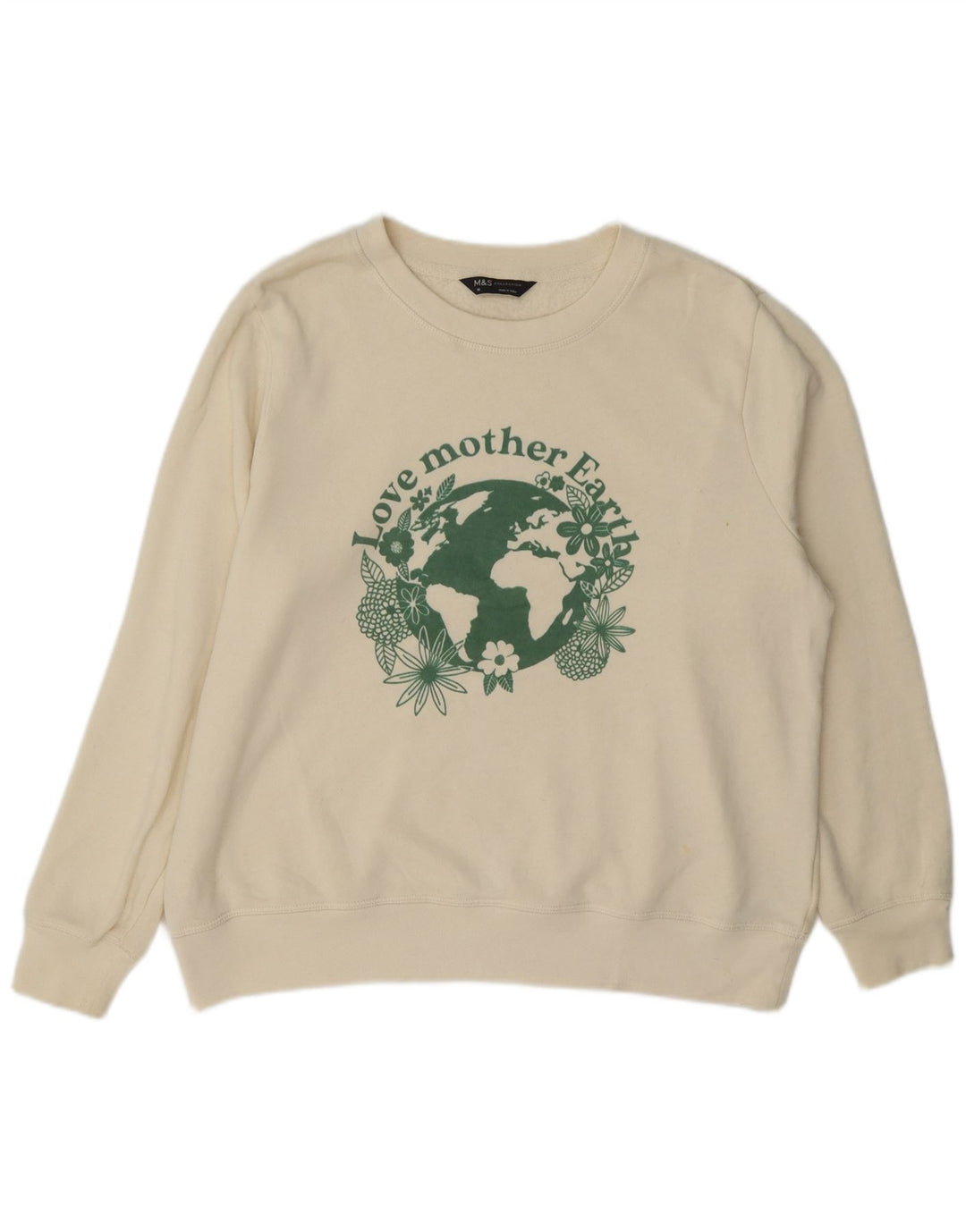 Suéter gráfico feminino Marks & Spencer UK 16 grande off white