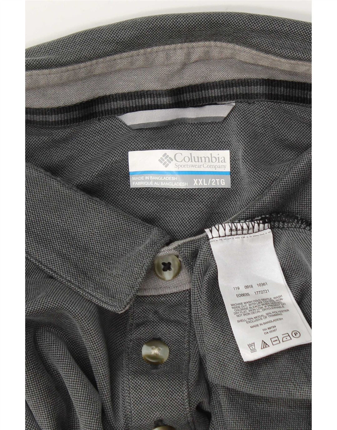 Camisa polo masculina Columbia 2XL cinza modal
